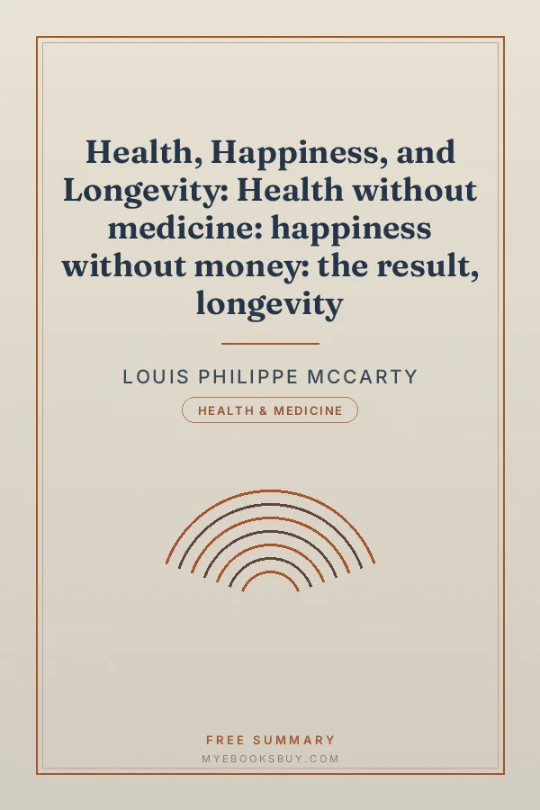 Cover of Health, Happiness, and Longevity: Health without medicine: happiness without money: the result, longevity