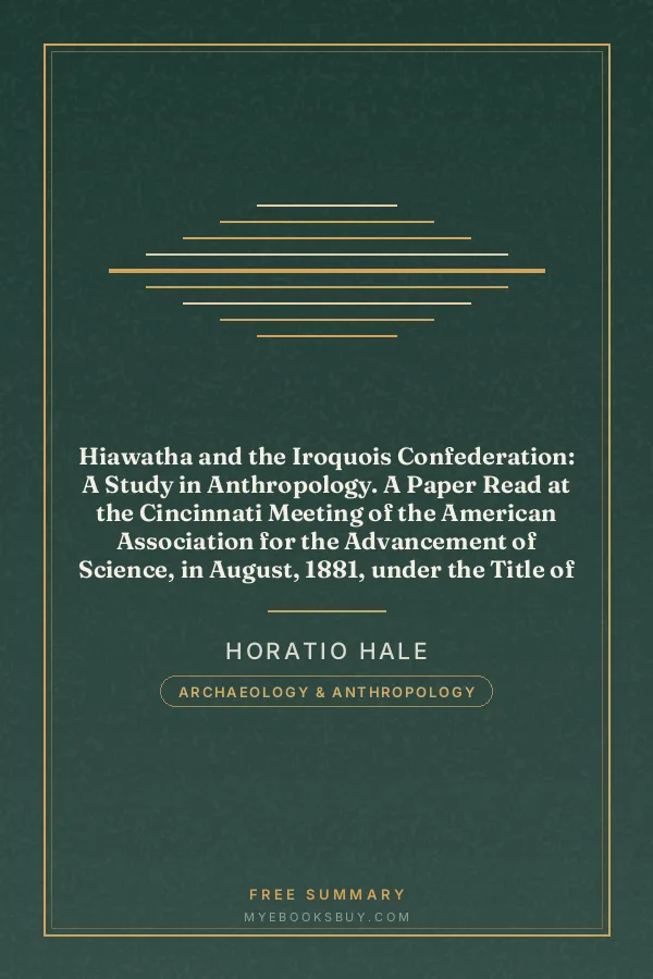 Cover of Hiawatha and the Iroquois Confederation: A Study in Anthropology. A Paper Read at the Cincinnati Meeting of the American Association for the Advancement of Science, in August, 1881, under the Title of "A Lawgiver of the Stone Age."