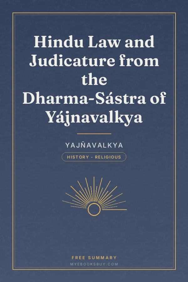 Cover of Hindu Law and Judicature from the Dharma-Sástra of Yájnavalkya