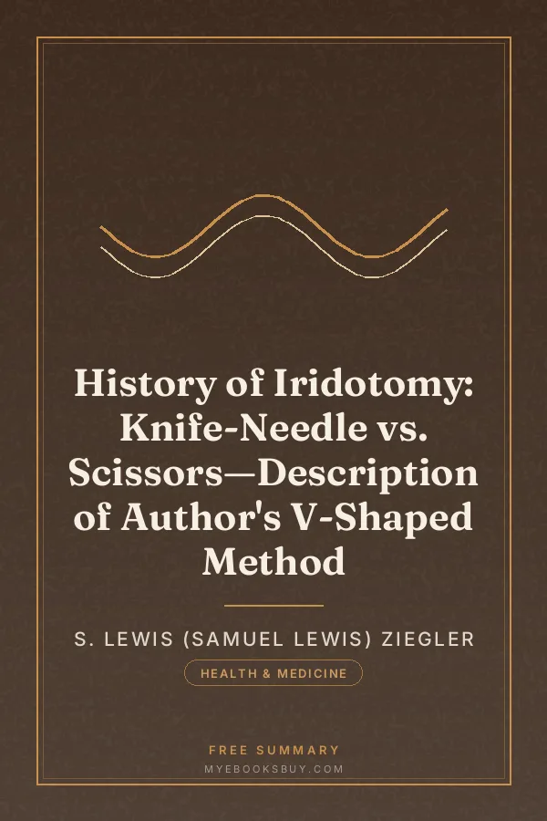 Cover of History of Iridotomy: Knife-Needle vs. Scissors—Description of Author's V-Shaped Method