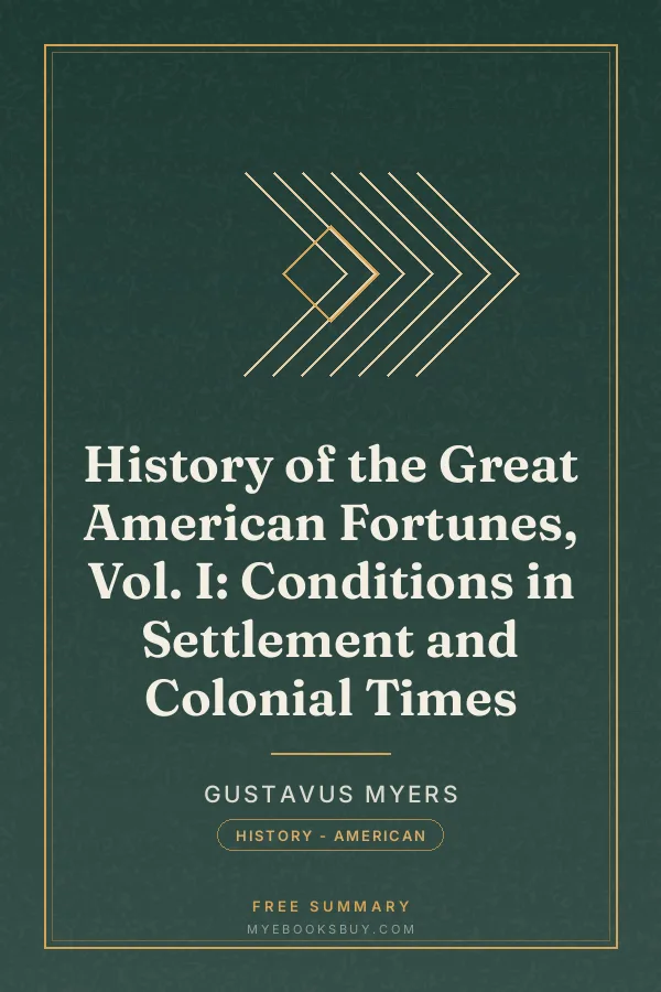 Cover of History of the Great American Fortunes, Vol. I: Conditions in Settlement and Colonial Times
