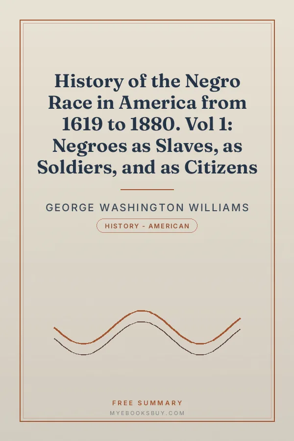 Cover of History of the Negro Race in America from 1619 to 1880. Vol 1: Negroes as Slaves, as Soldiers, and as Citizens