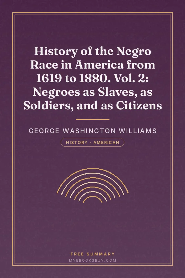 Cover of History of the Negro Race in America from 1619 to 1880. Vol. 2: Negroes as Slaves, as Soldiers, and as Citizens