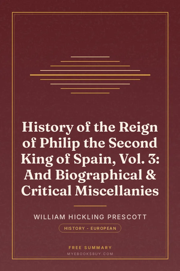 Cover of History of the Reign of Philip the Second King of Spain, Vol. 3: And Biographical & Critical Miscellanies