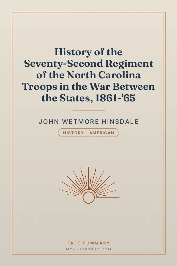 Cover of History of the Seventy-Second Regiment of the North Carolina Troops in the War Between the States, 1861-'65