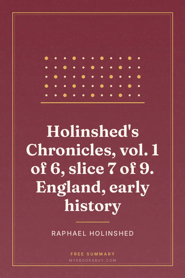 Cover of Holinshed's Chronicles, vol. 1 of 6, slice 7 of 9. England, early history