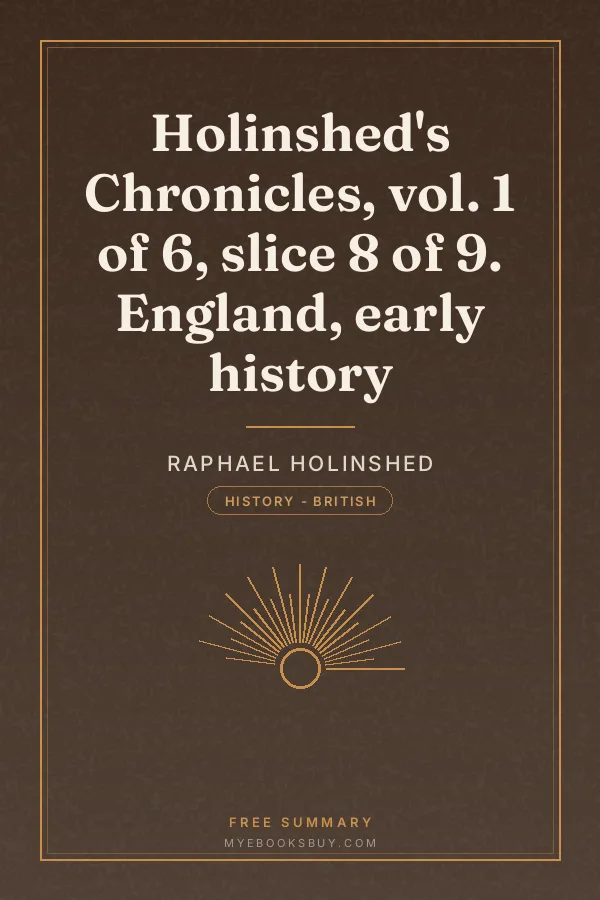 Cover of Holinshed's Chronicles, vol. 1 of 6, slice 8 of 9. England, early history