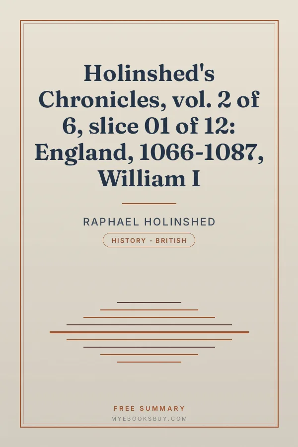 Cover of Holinshed's Chronicles, vol. 2 of 6, slice 01 of 12: England, 1066-1087, William I