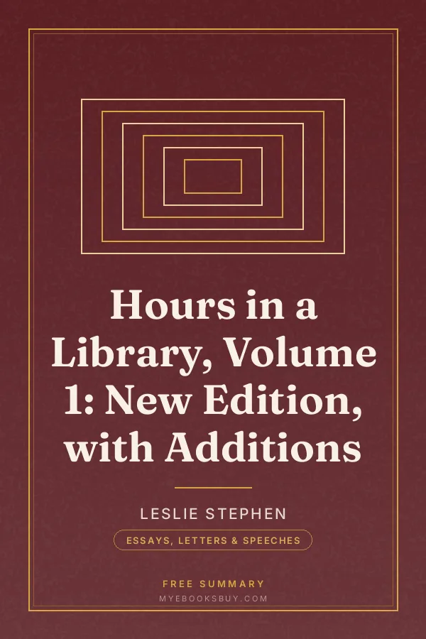 Cover of Hours in a Library, Volume 1: New Edition, with Additions