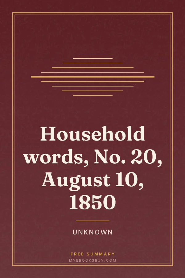 Cover of Household words, No. 20, August 10, 1850