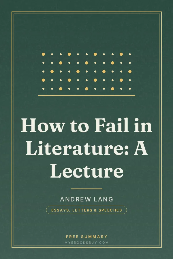 Cover of How to Fail in Literature: A Lecture