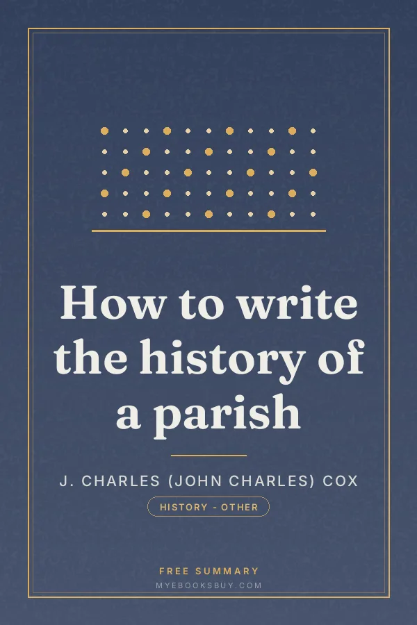 Cover of How to write the history of a parish
