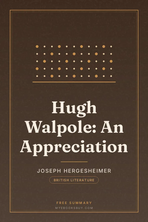 Cover of Hugh Walpole: An Appreciation