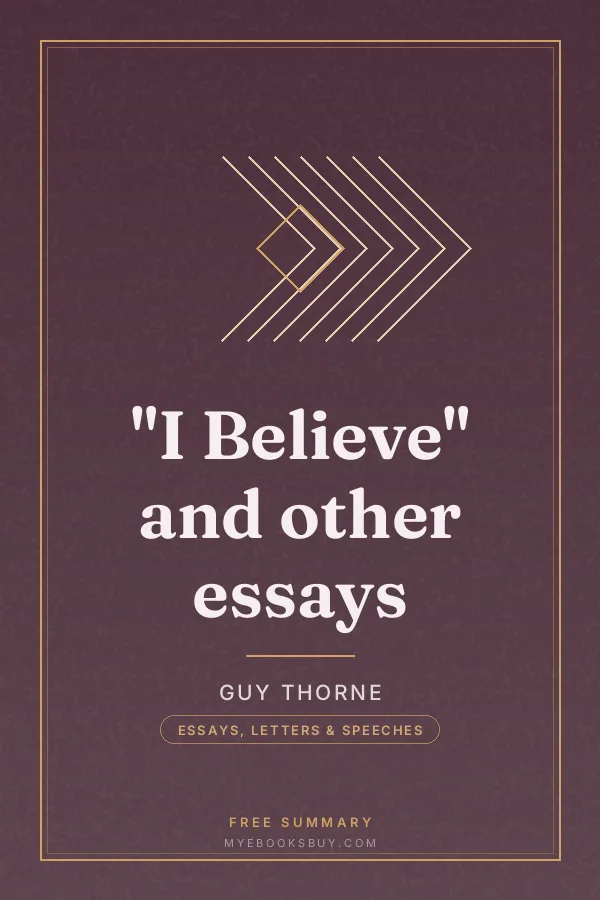Cover of "I Believe" and other essays