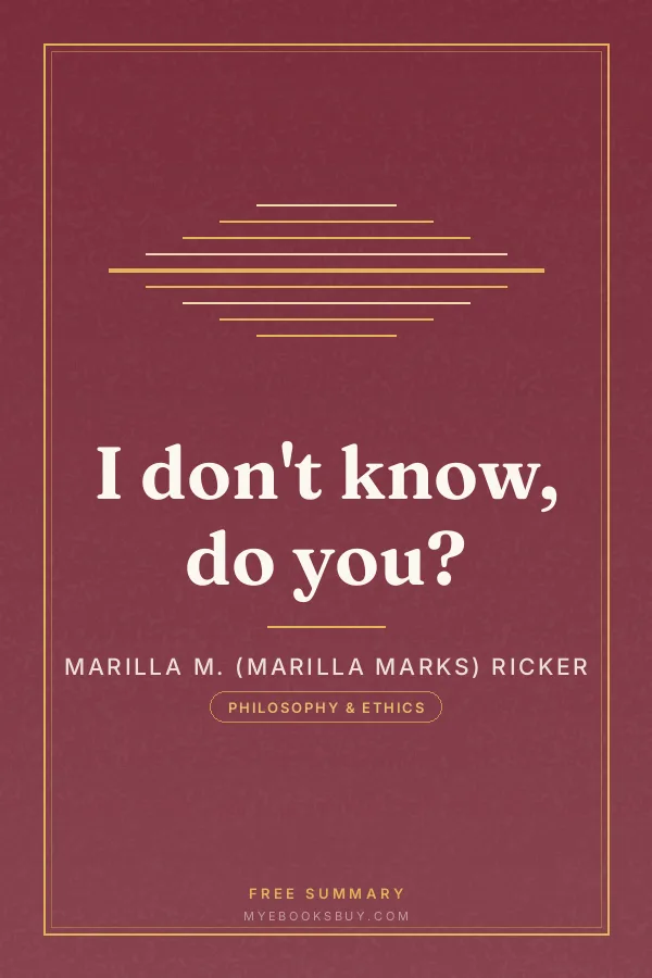Cover of I don't know, do you?