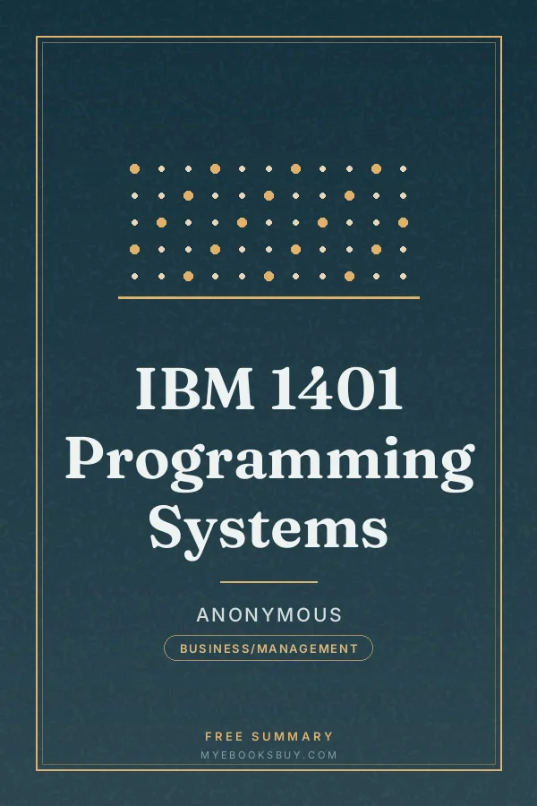 Cover of IBM 1401 Programming Systems