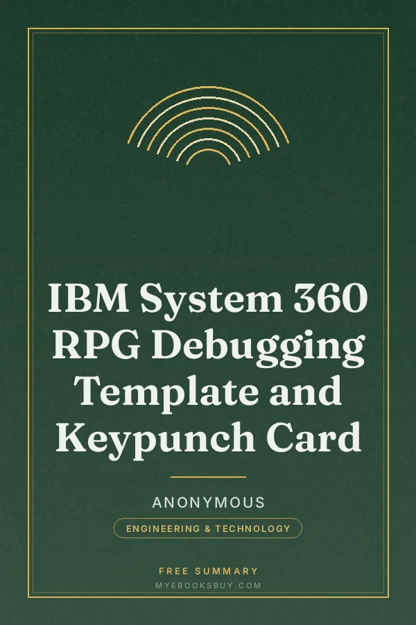 Cover of IBM System 360 RPG Debugging Template and Keypunch Card