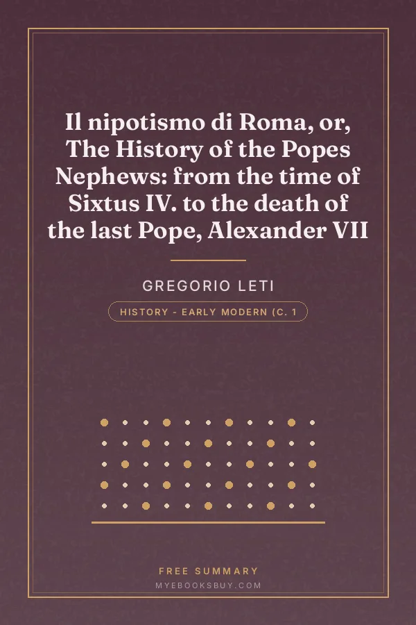 Cover of Il nipotismo di Roma, or, The History of the Popes Nephews: from the time of Sixtus IV. to the death of the last Pope, Alexander VII