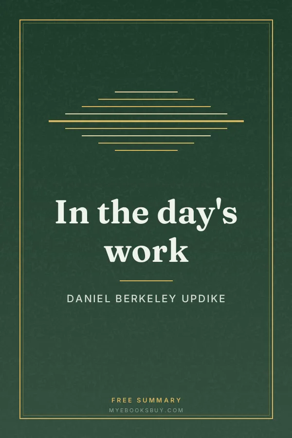 Cover of In the day's work