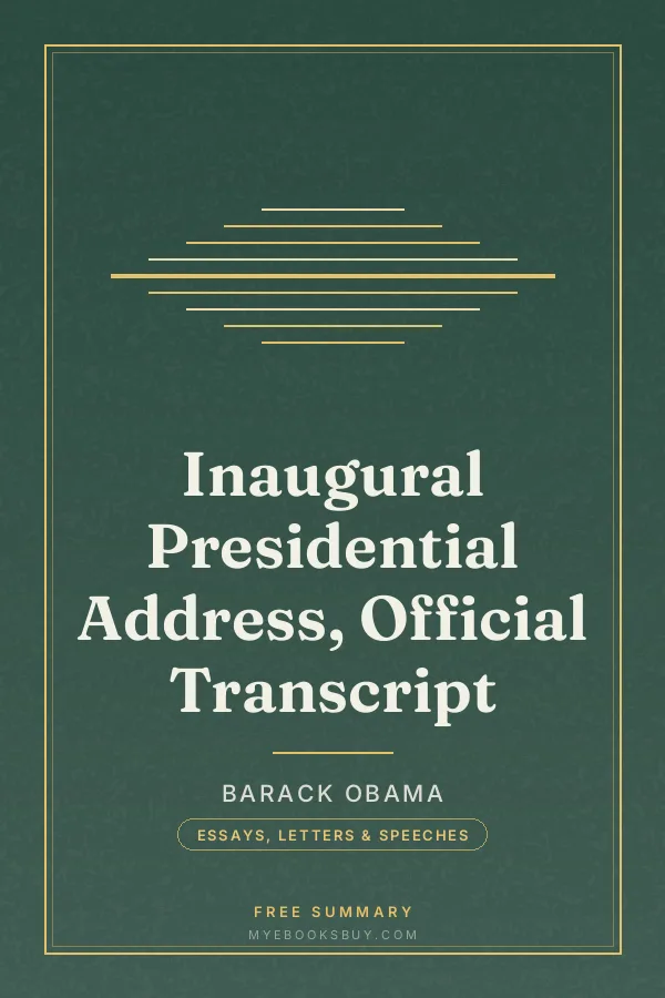 Cover of Inaugural Presidential Address, Official Transcript