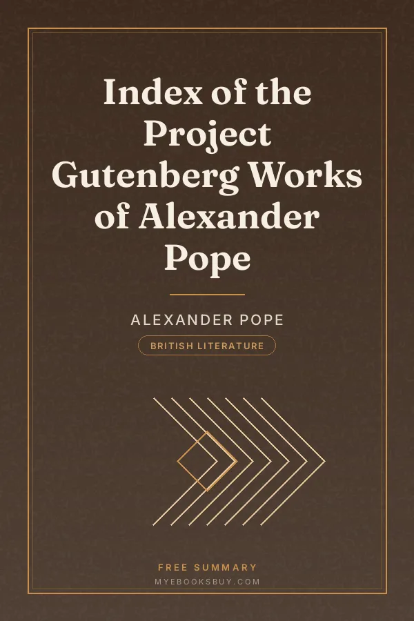Cover of Index of the Project Gutenberg Works of Alexander Pope
