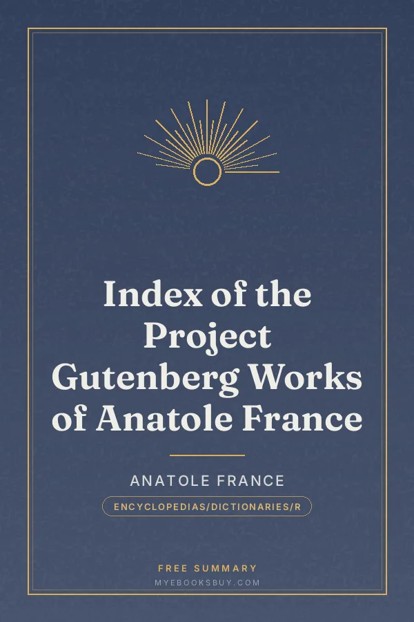 Cover of Index of the Project Gutenberg Works of Anatole France