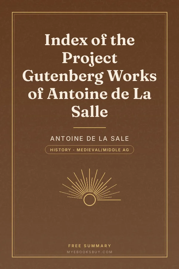 Cover of Index of the Project Gutenberg Works of Antoine de La Salle