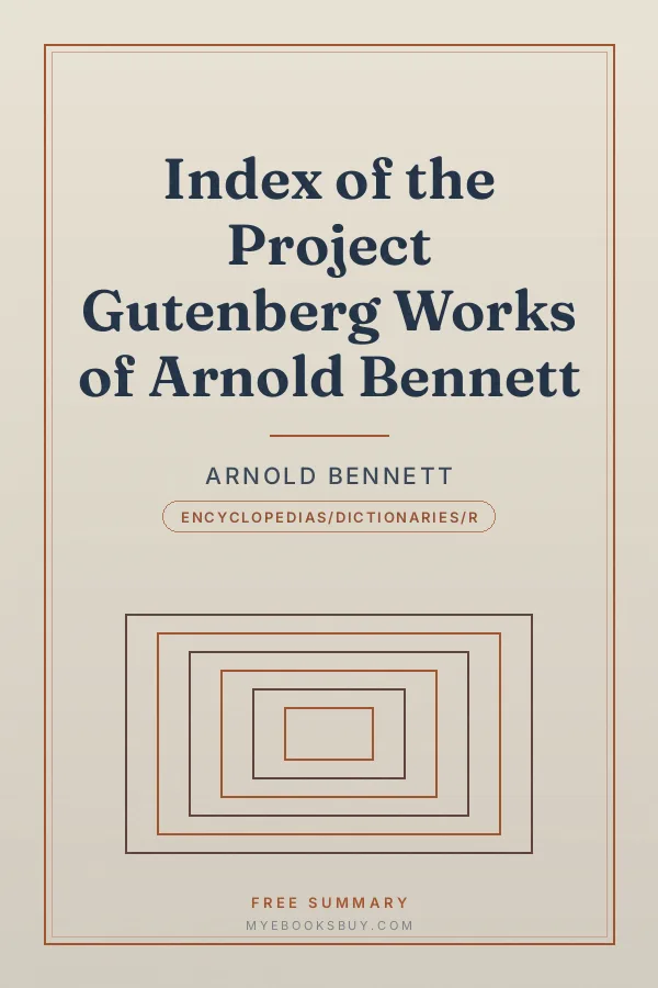 Cover of Index of the Project Gutenberg Works of Arnold Bennett