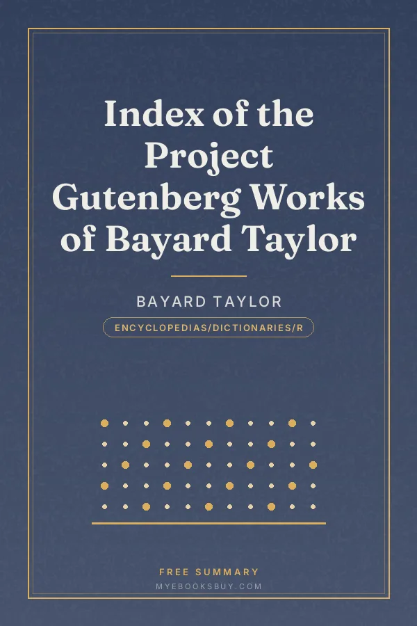 Cover of Index of the Project Gutenberg Works of Bayard Taylor