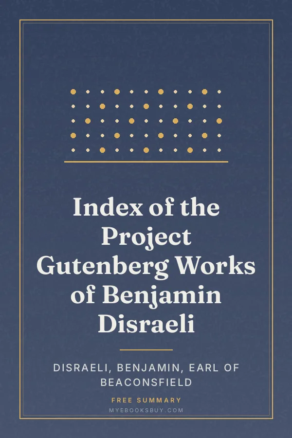 Cover of Index of the Project Gutenberg Works of Benjamin Disraeli