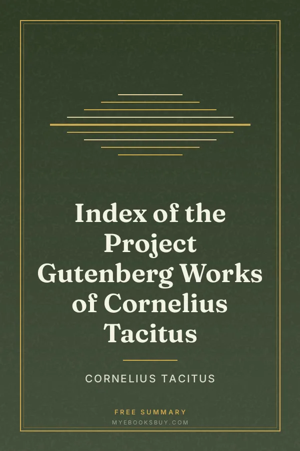 Cover of Index of the Project Gutenberg Works of Cornelius Tacitus