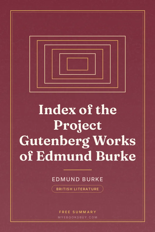 Cover of Index of the Project Gutenberg Works of Edmund Burke