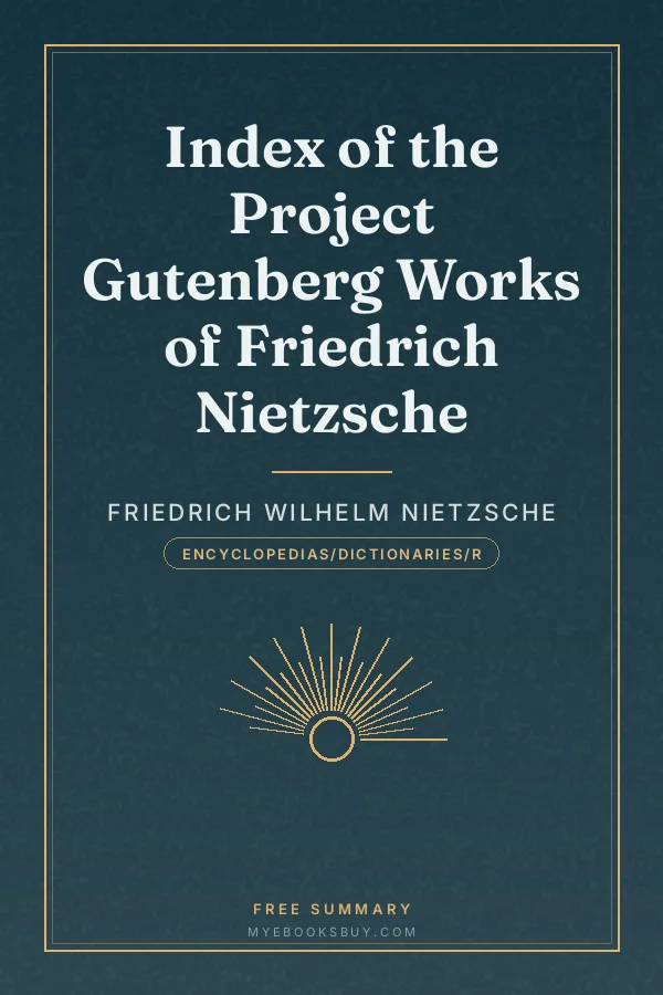 Cover of Index of the Project Gutenberg Works of Friedrich Nietzsche