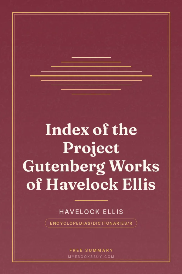 Cover of Index of the Project Gutenberg Works of Havelock Ellis