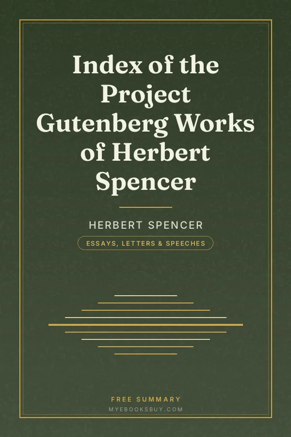 Cover of Index of the Project Gutenberg Works of Herbert Spencer