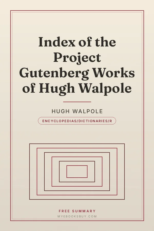 Cover of Index of the Project Gutenberg Works of Hugh Walpole