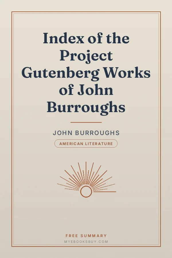 Cover of Index of the Project Gutenberg Works of John Burroughs