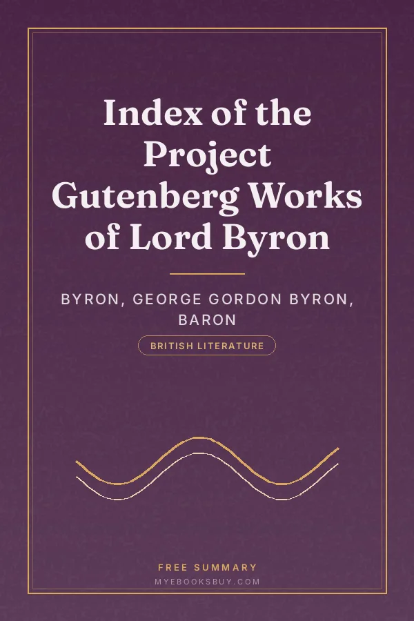 Cover of Index of the Project Gutenberg Works of Lord Byron