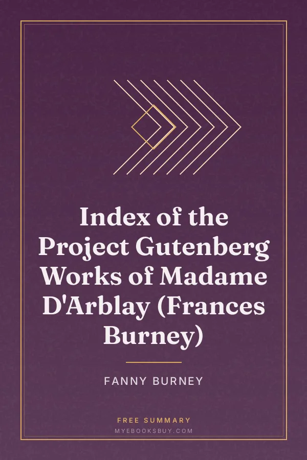 Cover of Index of the Project Gutenberg Works of Madame D'Arblay (Frances Burney)