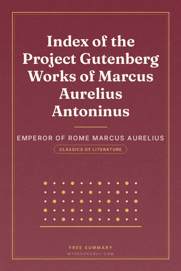 Cover of Index of the Project Gutenberg Works of Marcus Aurelius Antoninus