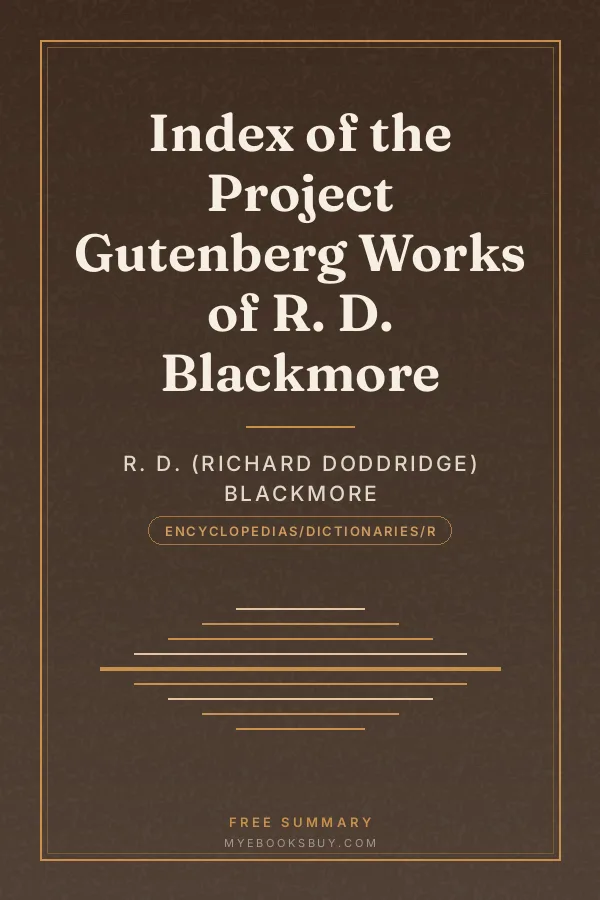 Cover of Index of the Project Gutenberg Works of R. D. Blackmore