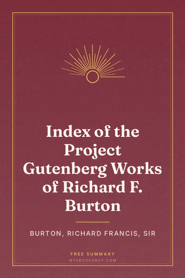 Cover of Index of the Project Gutenberg Works of Richard F. Burton