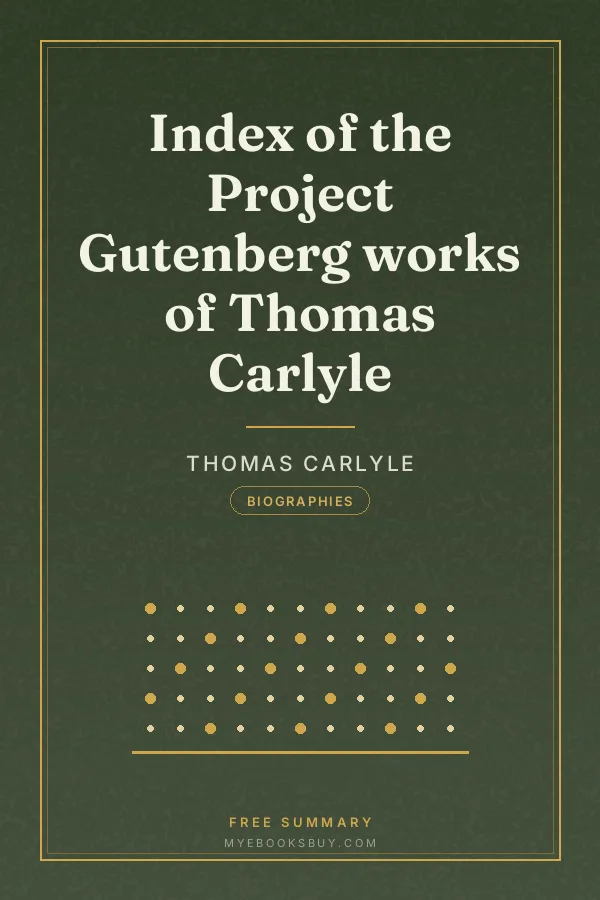 Cover of Index of the Project Gutenberg works of Thomas Carlyle