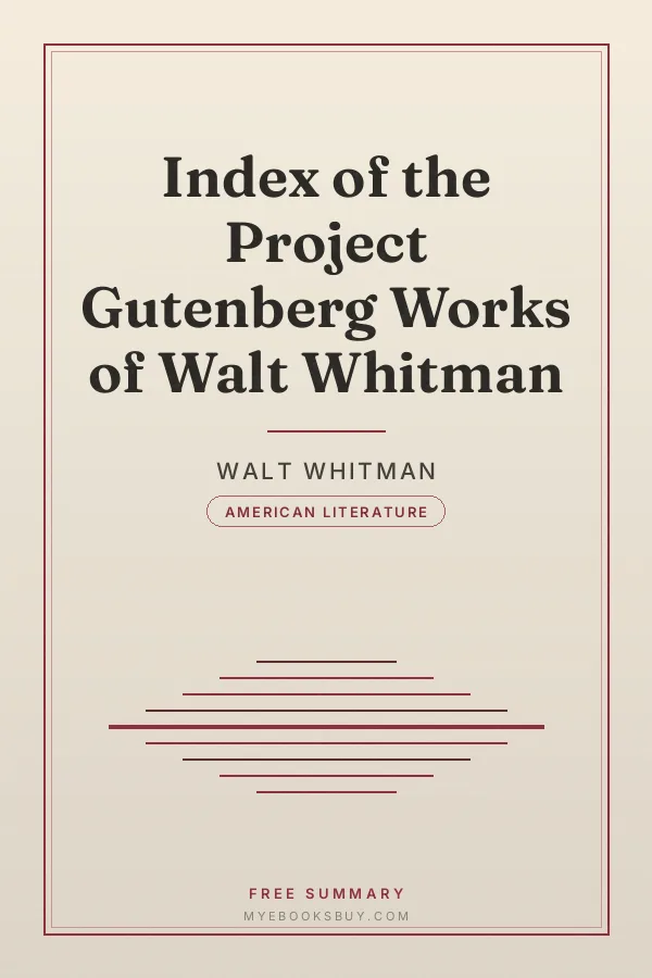 Cover of Index of the Project Gutenberg Works of Walt Whitman