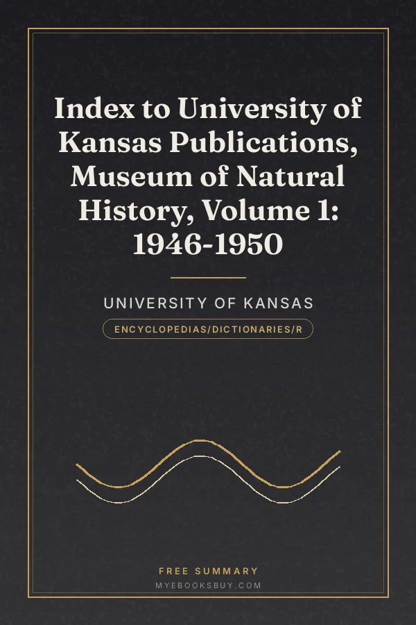 Cover of Index to University of Kansas Publications, Museum of Natural History, Volume 1: 1946-1950
