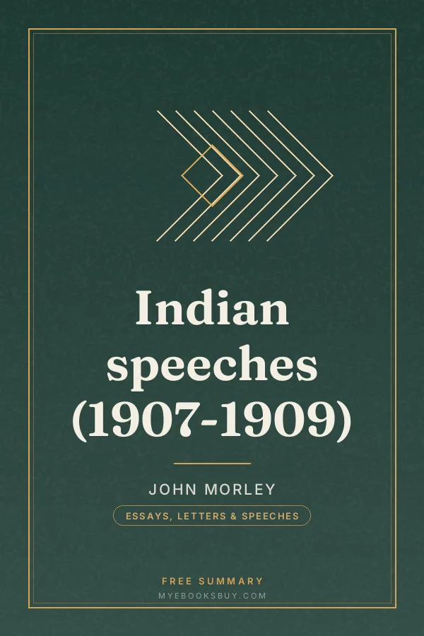 Cover of Indian speeches (1907-1909)