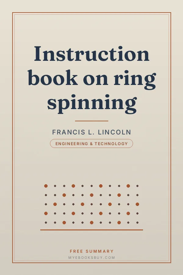 Cover of Instruction book on ring spinning