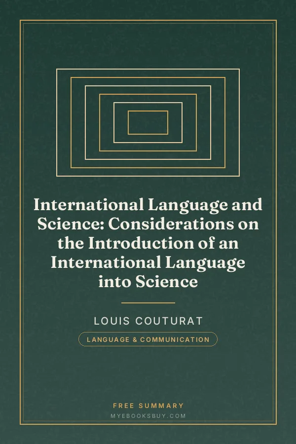 Cover of International Language and Science: Considerations on the Introduction of an International Language into Science