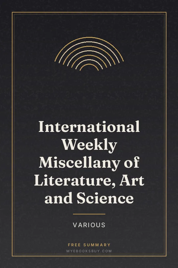 Cover of International Weekly Miscellany of Literature, Art and Science