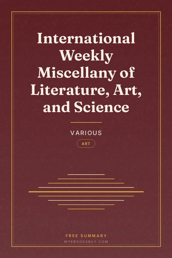 Cover of International Weekly Miscellany of Literature, Art, and Science
